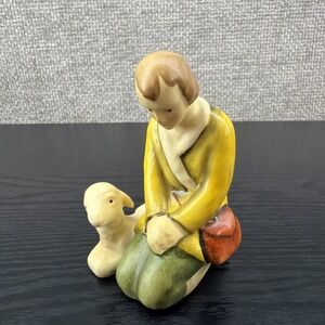 Goebel HX82‎ E Kneeling Nativity Shepard Boy W/Lamb TMK1/TMK2 Full Bee Germany